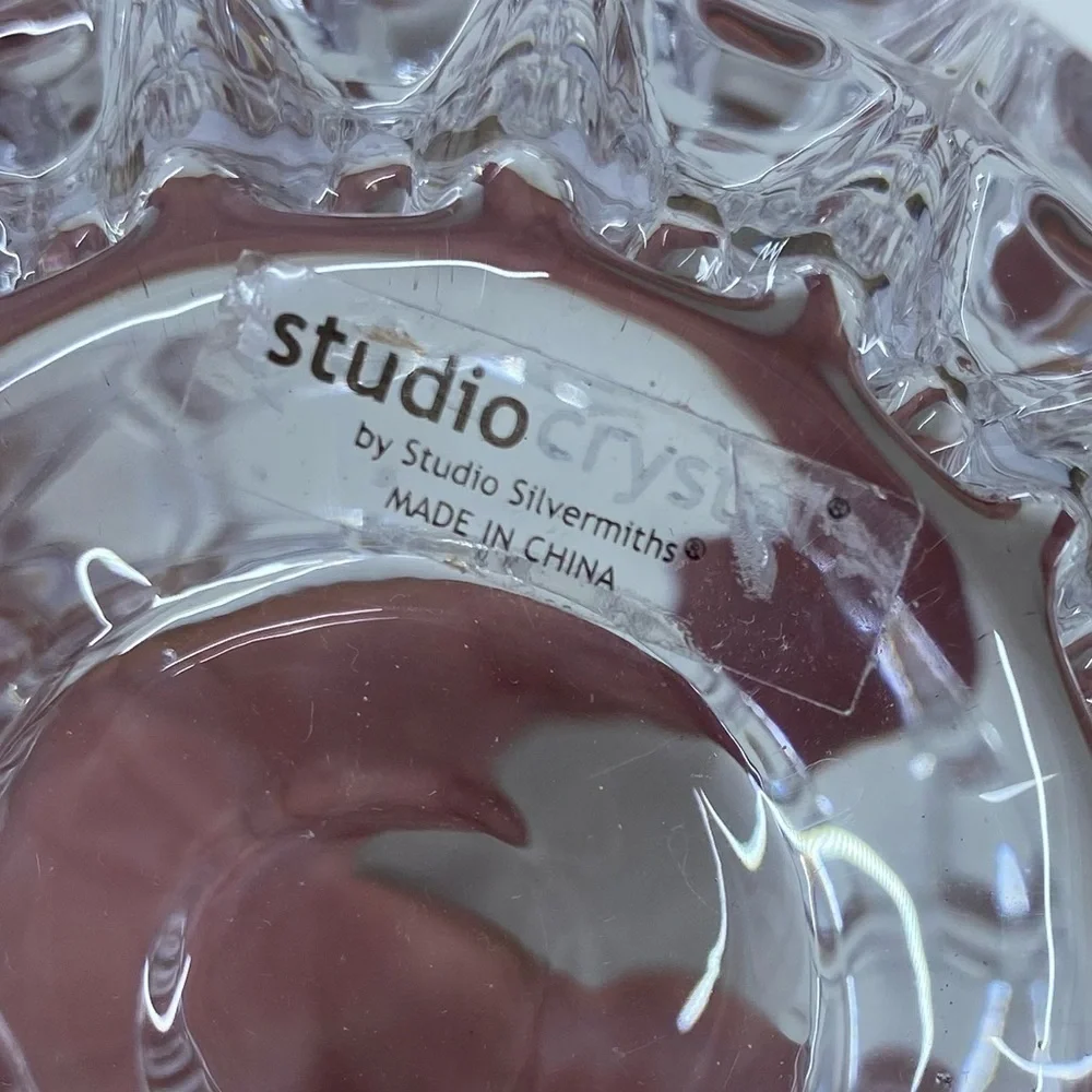 BEAUTIFUL~FINE CRYSTAL VOTIVE HOLDER~‘STUDIO CRYSTAL by STUDIO SILVERMITHS’~G21